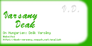 varsany deak business card