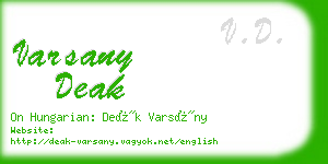varsany deak business card